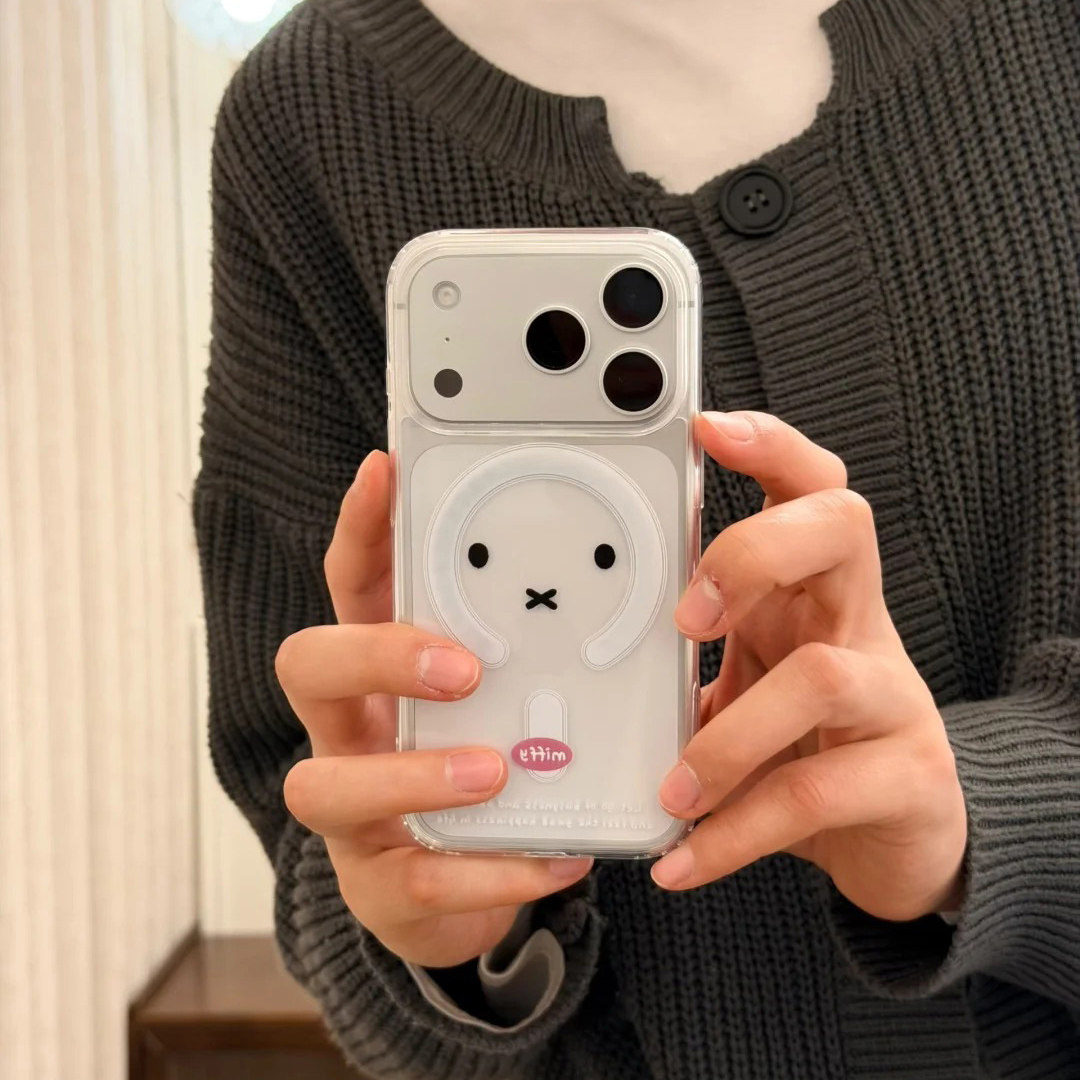 可爱米菲兔适用于苹果17Promax磁吸手机壳iphone16Pro男女款14透明13Pro保护套12mini硅胶软7/8plus防摔17air