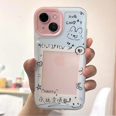 相框永远没烦恼适用苹果15手机壳16Pro卡通vivox100透明红米note13防摔小米14一加华为pura70荣耀200硅胶OPPO