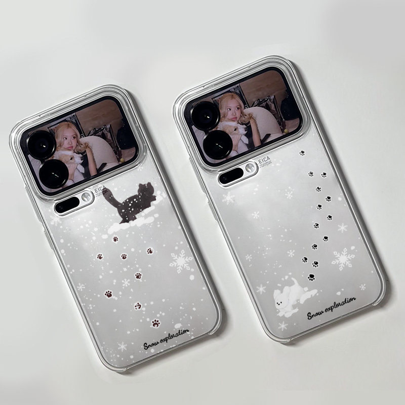 小狗猫咪脚印适用苹果17promax手机壳iPhone16pro太空壳华为Mate70荣耀300vivox200小米15硅胶OPPOReno13软壳