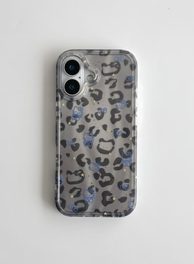 烟灰色豹纹适用苹果16手机壳iphone17promax新款流星纹IMD壳13/14防摔套14ProMax超火15可爱16Pro硅胶全包软