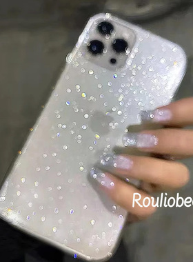 高级16pro闪粉iPhone15小众趣味星星同款苹果14promax透明手机壳13仙女款12防摔11保护软壳（镜头四周加高）