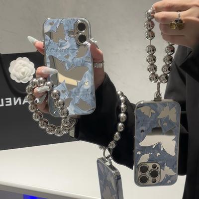 简约镜面蝴蝶适用iphone16promax苹果13手机壳14pro新款12女款11小众防摔15pro时尚创意华为荣耀vivo小米OPPO