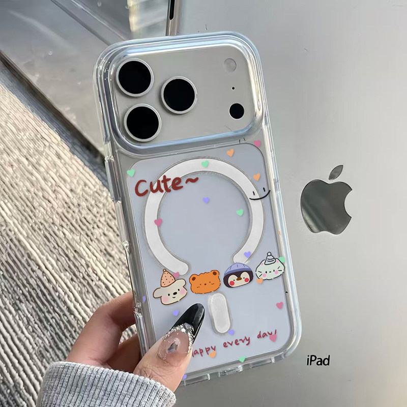 cute卡通小狗适用iPhone17promax手机壳苹果16pro新款亚克力透明磁吸壳13/14华为Mate70防摔男女小米17pro软