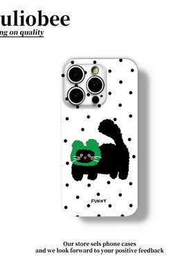 绿色头套猫咪适用苹果17promax手机壳16pro华为mate70新款pura70菲林硬壳OPPOReno14/vivos30x200小米15超火
