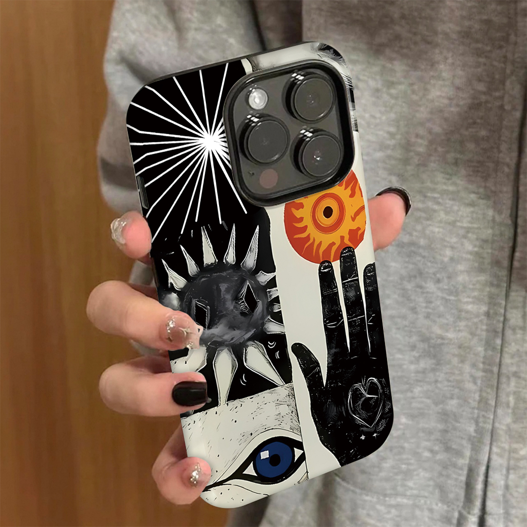 艺术空洞适用iPhone16苹果16promax手机壳菲林壳二合一华为P70荣耀300防摔小米15OPPO13简约vivox200网红超火
