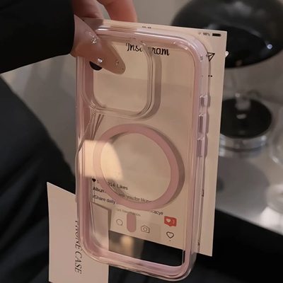 新款气囊磁吸适用苹果16promax手机壳多巴胺色彩iphone15二合一透明保护套14男女款情侣13PM高级感12气囊防摔