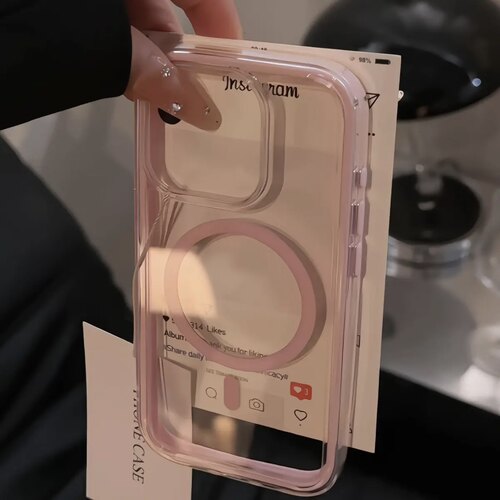 新款气囊磁吸适用苹果16promax手机壳多巴胺色彩iphone15二合一透明保护套14男女款情侣13PM高级感12气囊防摔