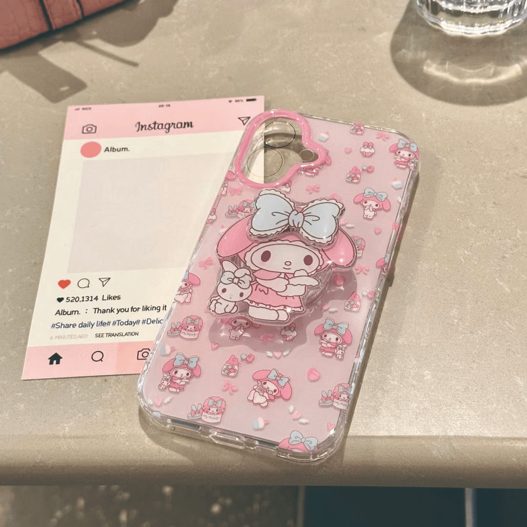 粉框满屏美乐蒂适用苹果15手机壳16卡通vivox100透明红米note13防摔小米14一加套华为pura70荣耀200硅胶OPPO