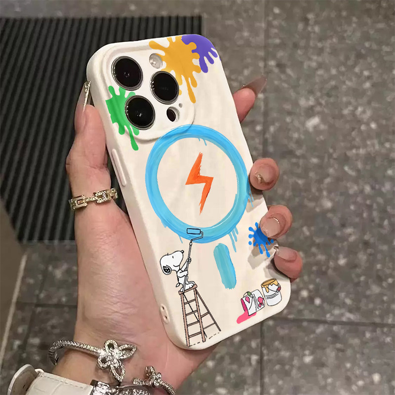 刷墙史努比适用苹果16/15promax手机壳iphone14p