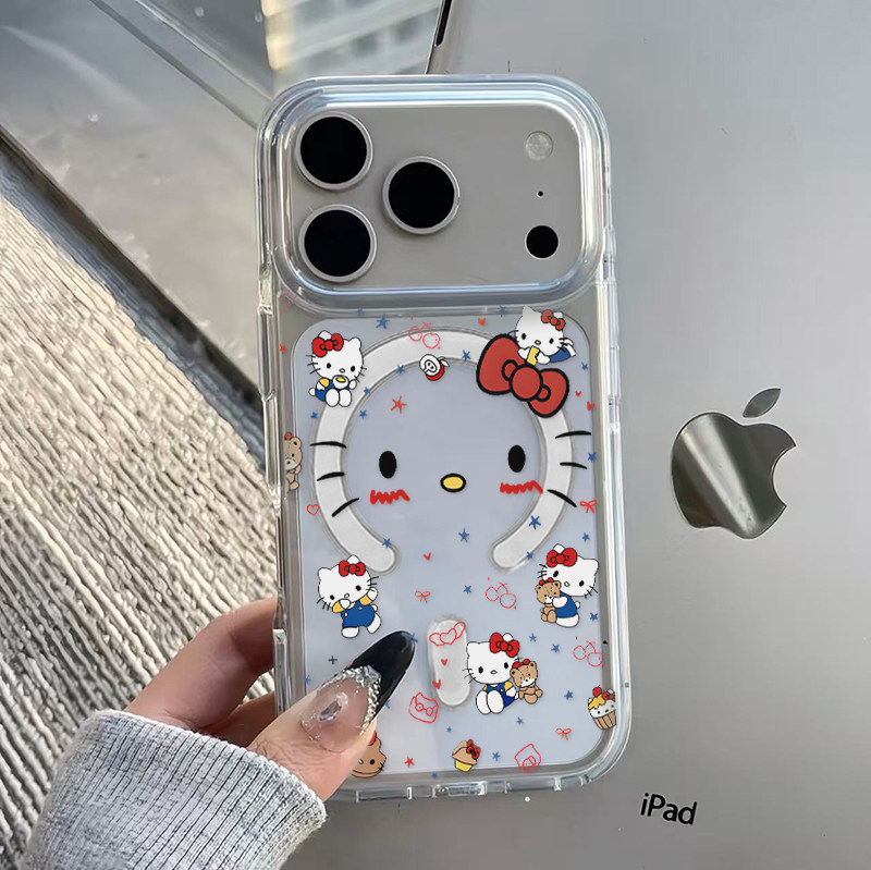 可爱脸红猫咪适用iPhone17promax手机壳苹果16pro新款亚克力透明磁吸壳13/14华为Mate70防摔男女小米17pro软