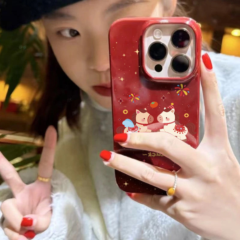 小马好朋友适用苹果16/17promax手机壳iphone16pro可爱卡通13/14软12新款11果冻酒红肤感防摔plus情侣x/xr软