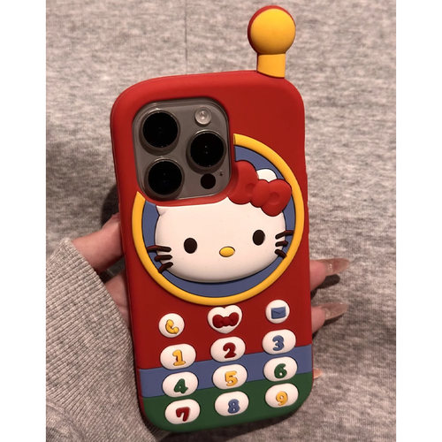 卡通立体多彩KT大哥大适用iphone16promax手机壳苹果15硅胶14复古13个性13promax创意14promax软壳15promax新