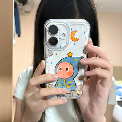 小雨衣星人适用苹果17promax手机壳iPhone16pro太空壳华为Mate80防摔Reno15vivox300小米17pro硅胶荣耀500软