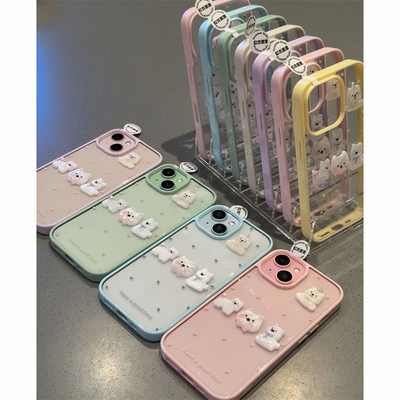 西高地立体小狗贴件适用iPhone15promax手机壳苹果14pro新款16promax可爱卡通13趣味12保护套16e硅胶防摔软壳