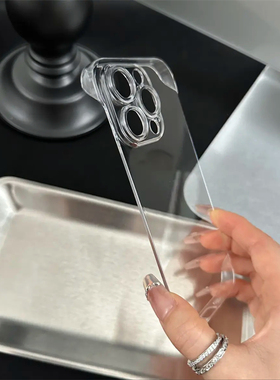 不发黄PC极简适用苹果15手机壳16pro无边框vivo100超薄红米note14防摔小米14华为pura70荣耀200散热OPPOA2Pro