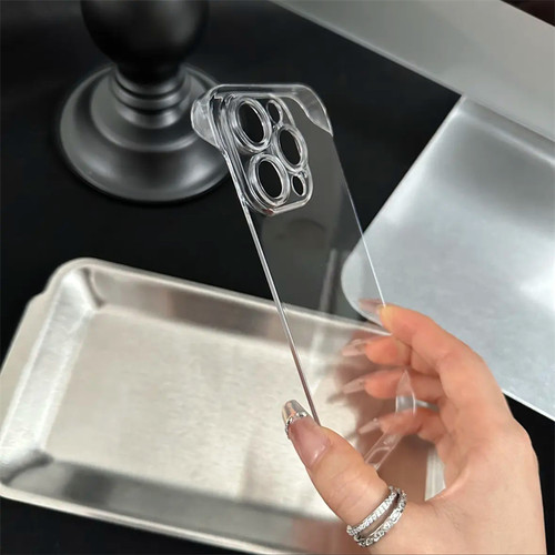 不发黄PC极简适用苹果15手机壳16pro无边框vivo100超薄红米note14防摔小米14华为pura70荣耀200散热OPPOA2Pro