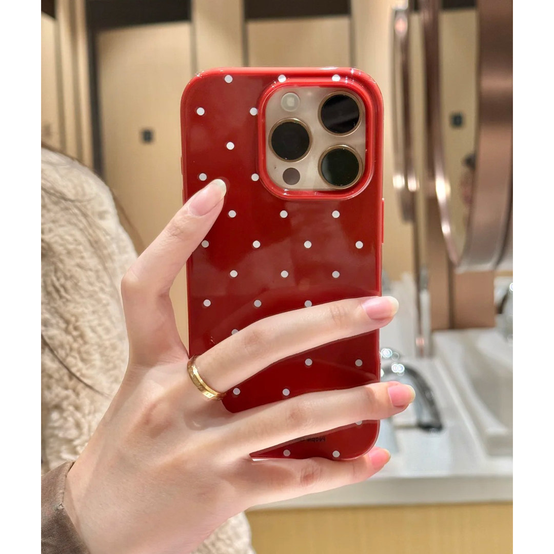 创意波点壳适用苹果16/17promax手机壳iphone16pro可爱卡通14/13软壳12新款11果冻酒红肤感防摔plus情侣x/xr