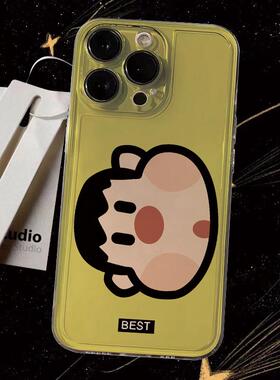 可爱胖虎头像适用苹果15手机壳16Pro卡通vivox100透明红米note13防摔小米14一加套华为pura70荣耀200硅胶OPPO
