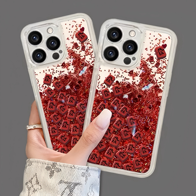 满屏發八方来财流沙新年红适用苹果17PROMAX手机壳iphone15Pro华为mate70pro荣耀300手链S20小米15Reno13/12