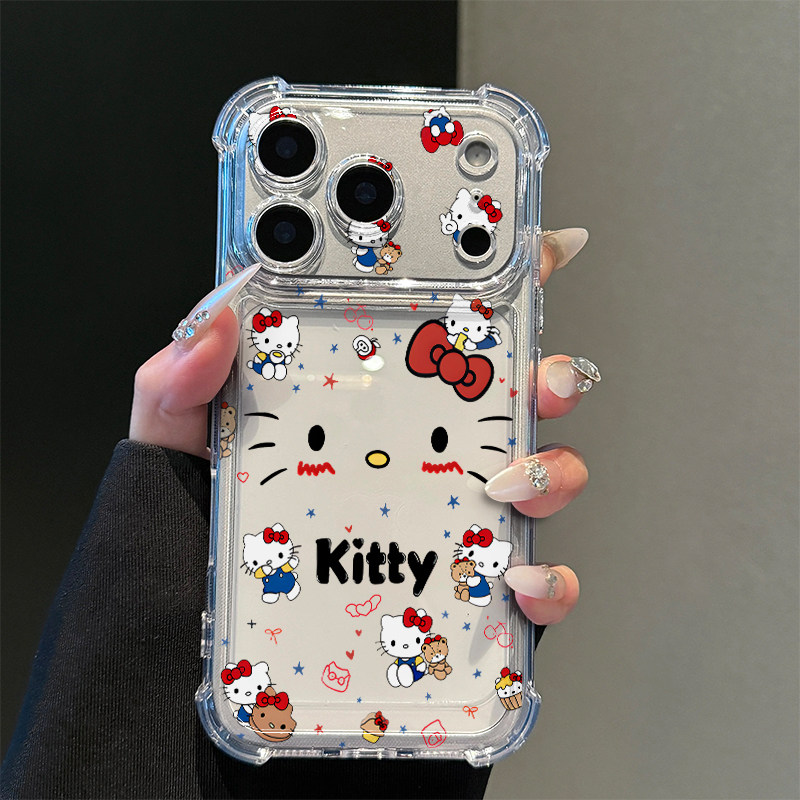 可爱脸红小猫咪适用iPhone17promax苹果16pro手机壳华为Mate70新款透明气囊壳vivox300荣耀400防摔小米17Pro