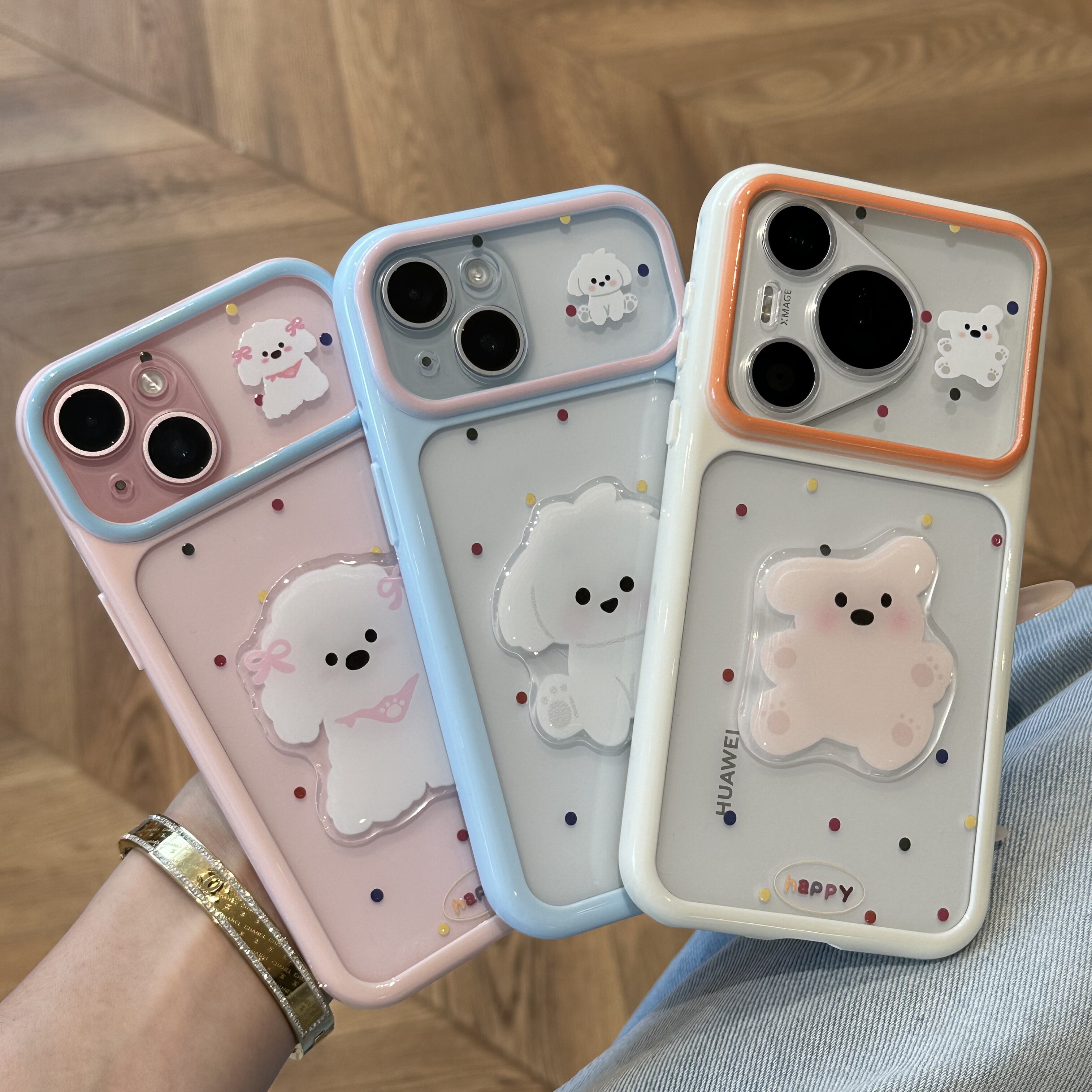 围裙乖乖小狗适用苹果17promax卡通贴件手机壳iphone16pro新款星空壳vivoS50华为mate80防摔小米17pro手机套