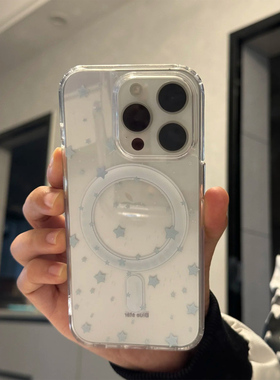 ins蓝色星星适用于苹果17Promax磁吸手机壳iphone16Pro男女款14透明13保护套12mini硅胶软7/8plus防摔17air软