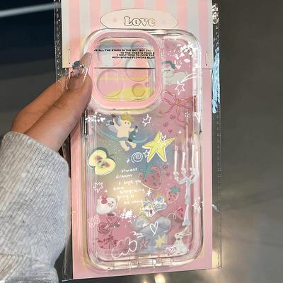 梦幻彩绘涂鸦适用苹果15手机壳16Pro卡通vivox100透明红米note13防摔小米14一加套华为pura70荣耀200硅胶OPPO