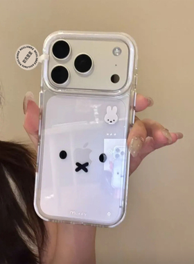 极简米菲兔表情适用苹果17promax手机壳iPhone16太空壳华为Mate70荣耀300vivox200小米15硅胶OPPOReno13软壳