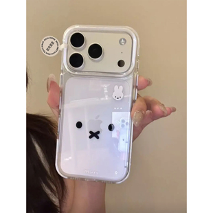 极简米菲兔表情适用苹果17promax手机壳iPhone16太空壳华为Mate70荣耀300vivox200小米15硅胶OPPOReno13软壳