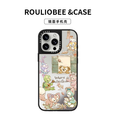 达菲熊家族适用苹果16/15promax手机壳iphone14pro可爱卡通13/14软壳12女新款16e潮牌镜面防摔plus网红超火套