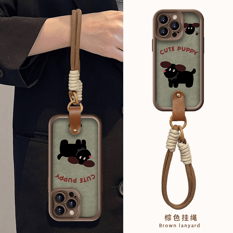 呆呆狗适用苹果16/15/14pro手机壳华为Pura70pro新款mate60美拉德OPPO挂绳vivos19x100套iQOOz9小米14note13