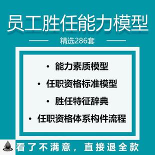 员工胜任力能力素质模型与任职资格实例模板人才职位岗位测评标准