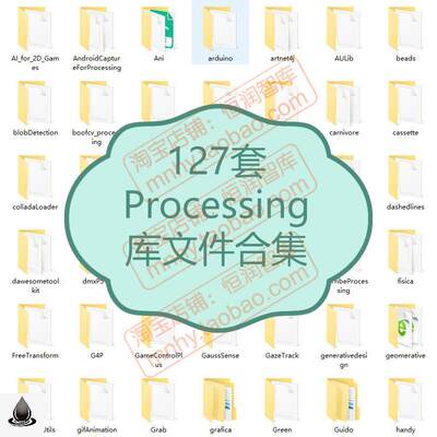 Processing库文件合集源代码源码程序开发编程可视化交互设计互动