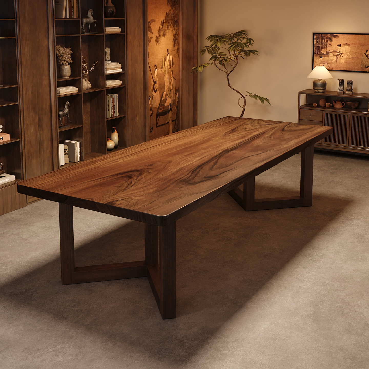 南美胡桃木实木泡茶桌书桌