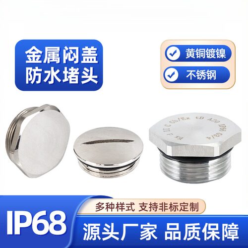 黄铜镀镍防水堵头闷盖不锈钢防爆