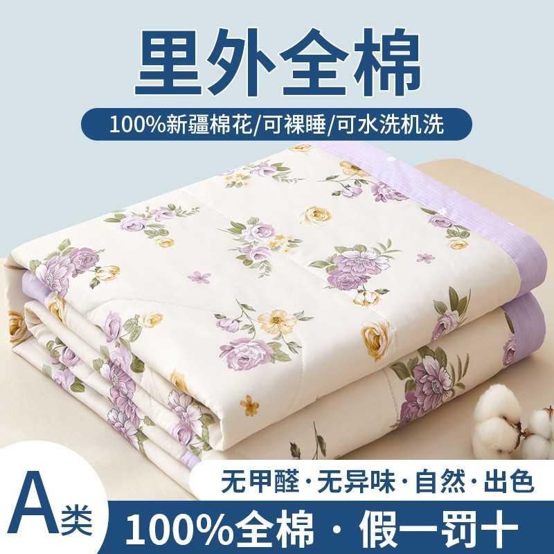 A类母婴级纯棉棉花夏凉被空调被可机洗单双人全棉夏被夏季薄被子