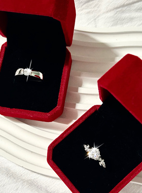 婚纱照1克拉活口可调节仿真钻戒