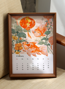 2026年日历原创插画月历摆件创意台历送朋友新年礼物定制生日礼品