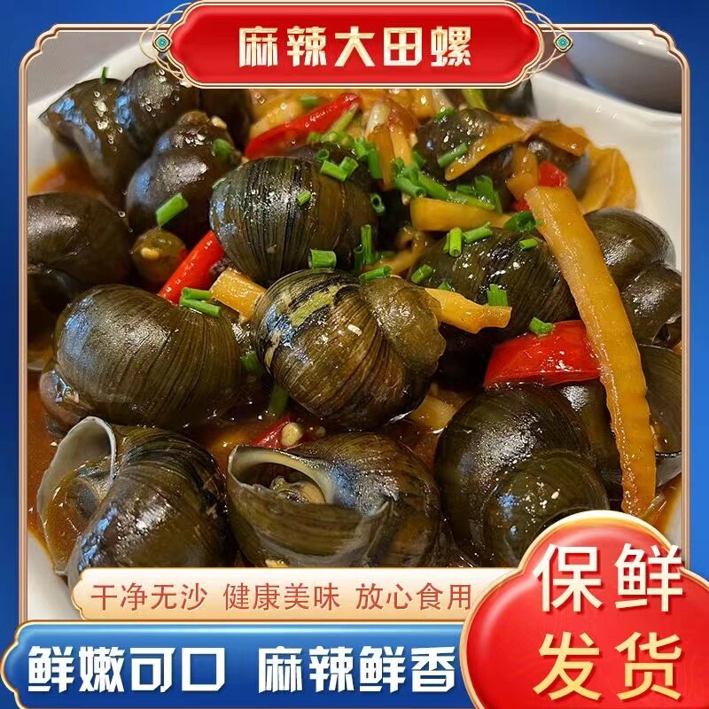 麻辣大田螺开袋即食现做香辣超大田螺肉熟食袋装500g嗦螺儿时零食