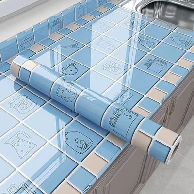 厨房防油贴纸防水自粘墙纸灶台面保护垫橱柜桌面大理石贴膜耐高温
