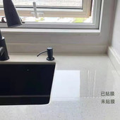 灶台闪闪发光厨房台面贴膜防染色石英石大理石贴纸岩板透明保护膜