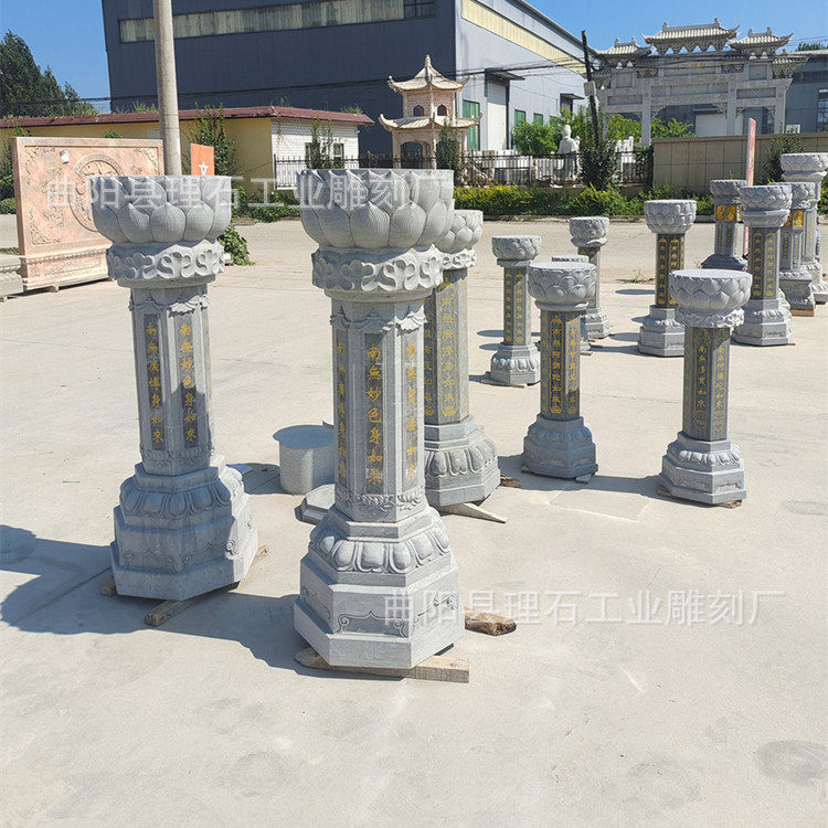 青石出食台石雕八宝如来石柱寺庙大殿门口施食台花岗岩汉白玉雕刻