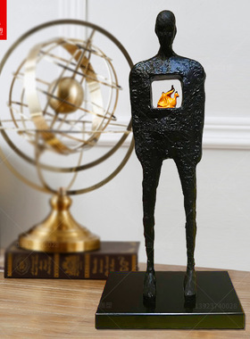 仿真铜人雕塑摆件室内装置艺术馆美陈商业装饰大型不锈钢雕塑摆件