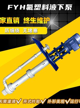 50FYH-20A/B氟塑料 耐酸碱液下泵 电动边立式 长轴耐酸碱泵
