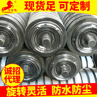 375*415无动力缓冲托辊 输送带滚筒托辊 带式输送机托辊辊子加工