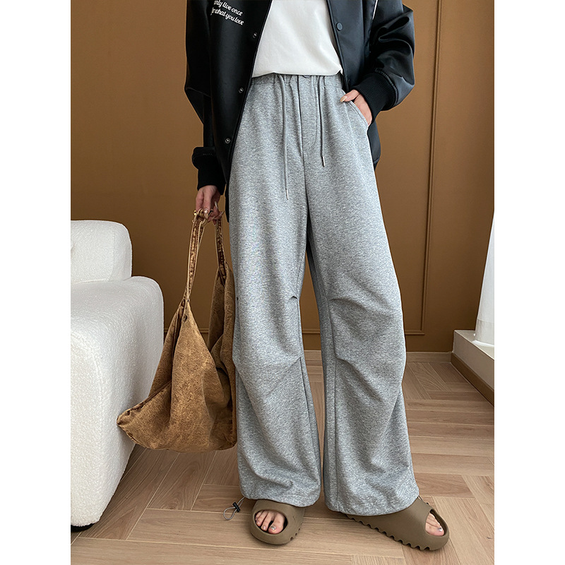 司南 随性腔调感 立体压褶工装风休闲阔腿裤2025秋冬新款