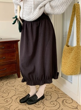 3th Morning 云朵舞曲 松紧高腰A字木耳边花苞半身裙