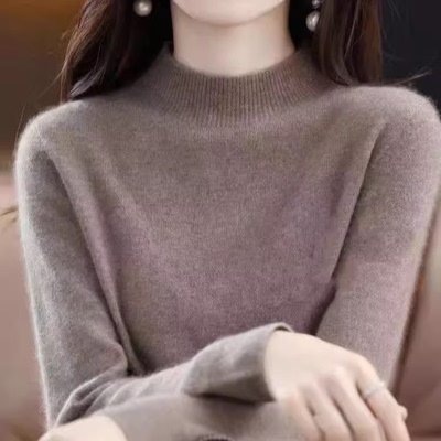 1礼盒定制【爆款秒杀】半高领针织衫毛衣女圆领V领宽松百搭打底衫