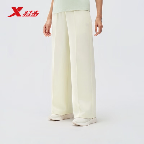 特步针织长裤女2025秋季新款休闲百搭直筒运动长裤975328630031