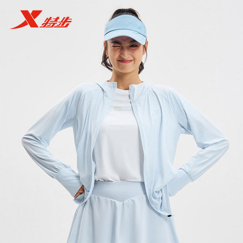 特步女风衣2025夏季新款薄款